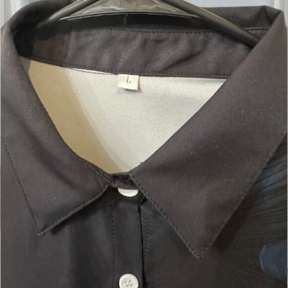 Black Women's Shirt with Colorful Pattern on the Front Halloween Style Size: L - Picture 3 of 5